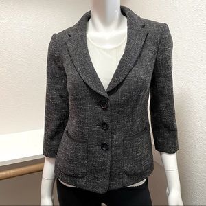 THE LIMITED • Blk/Wht 3/4 sleeve Tweed Blazer Sz S